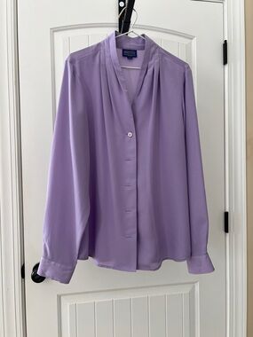 Pendleton Lilac V-Neck Button Front Women's Blouse